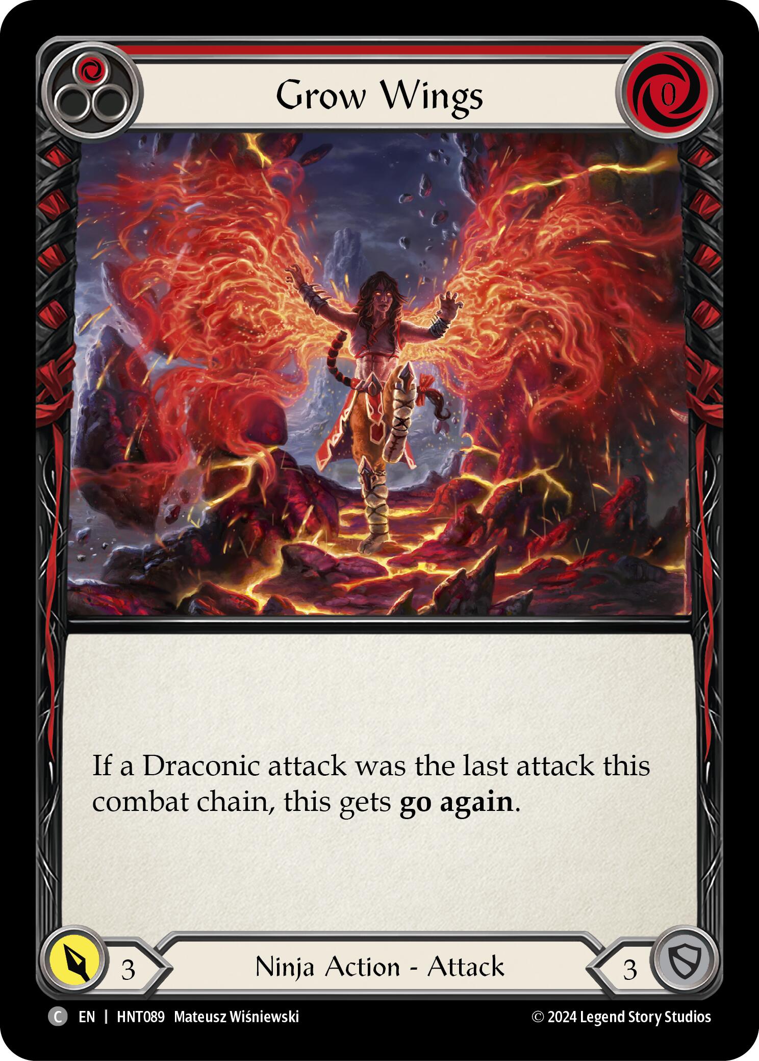 Grow Wings (Red) [HNT089] (The Hunted)  Rainbow Foil