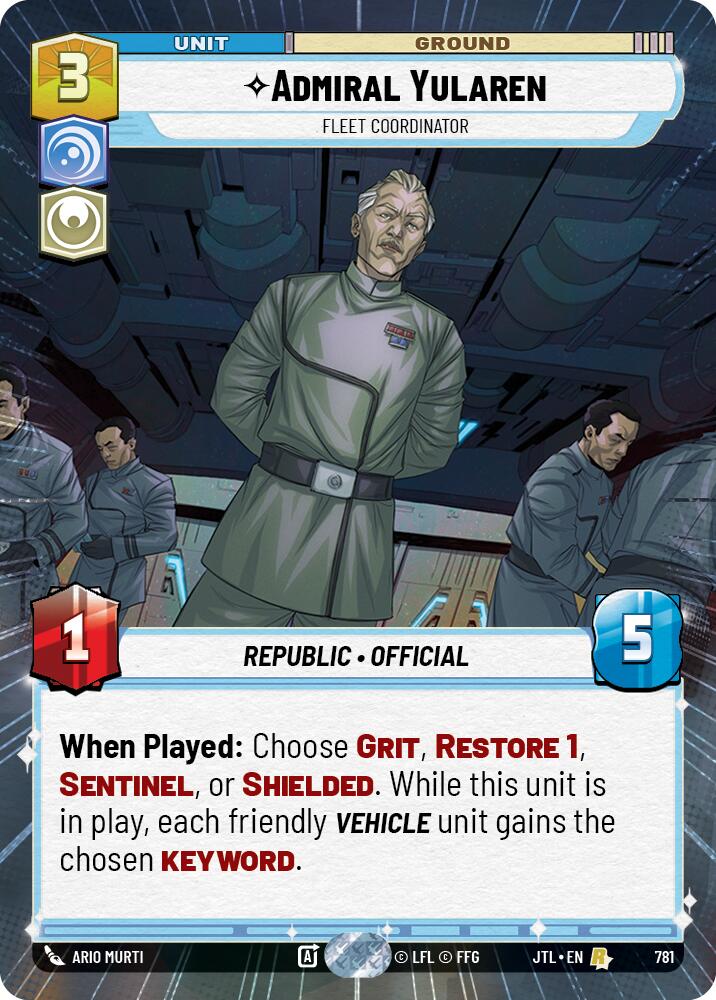 Admiral Yularen - Fleet Coordinator (781) (Hyperspace Foil) (781) [Jump to Lightspeed]