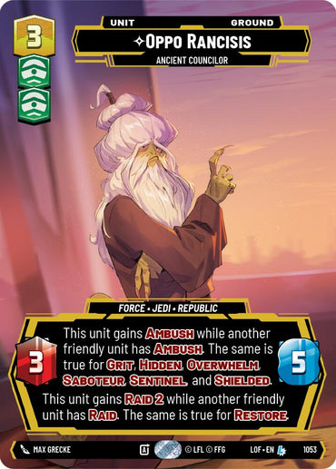 Oppo Rancisis - Ancient Councilor (1053) (Prestige) (1053) [Legends of the Force]