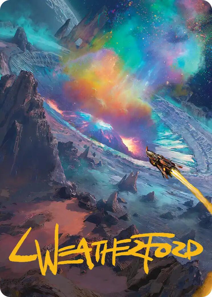 Meteor Crater Art Card (Gold-Stamped Signature) [Edge of Eternities Art Series]