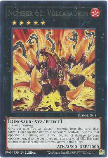 Number 61: Volcasaurus [JUSH-EN043] Rare