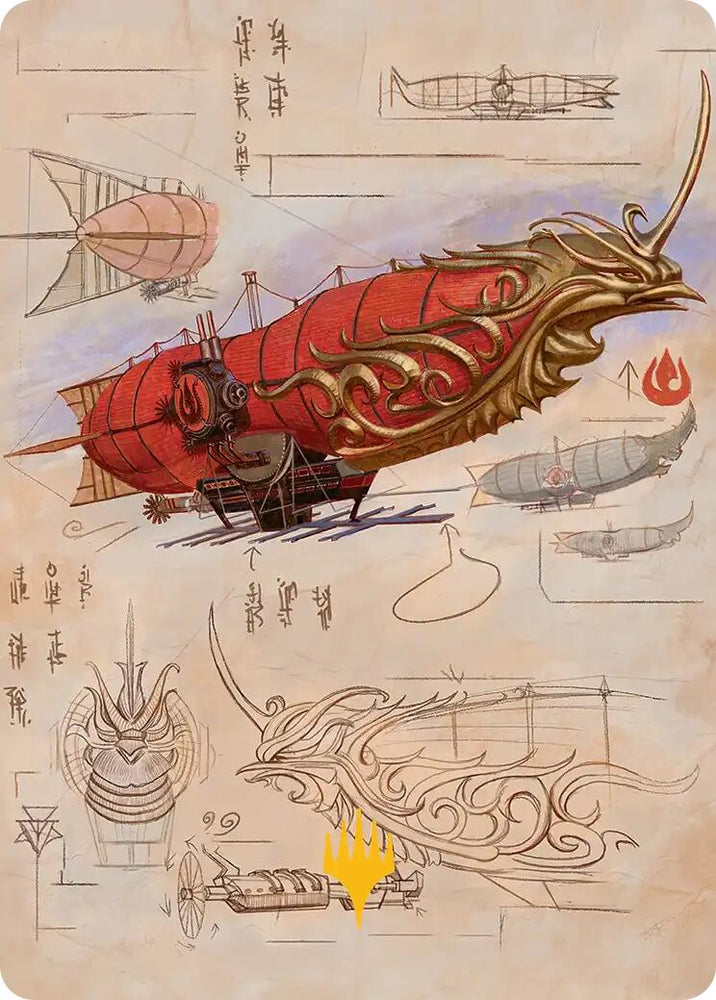 Phoenix Fleet Airship Art Card (Gold-Stamped Planeswalker Symbol) [Avatar: The Last Airbender Art Series]
