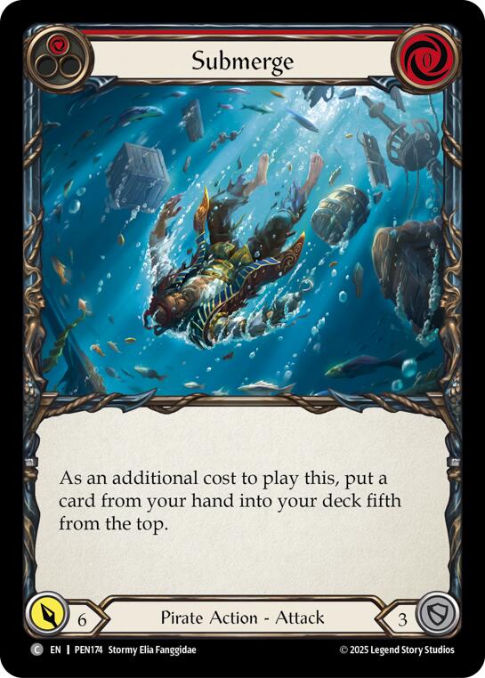 Submerge (Red) (Rainbow Foil) [PEN174] (Compendium of Rathe)  Rainbow Foil