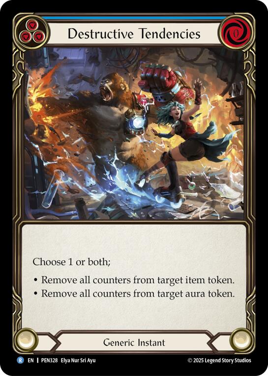 Destructive Tendencies (Blue) (Rainbow Foil) [PEN328] (Compendium of Rathe)  Rainbow Foil