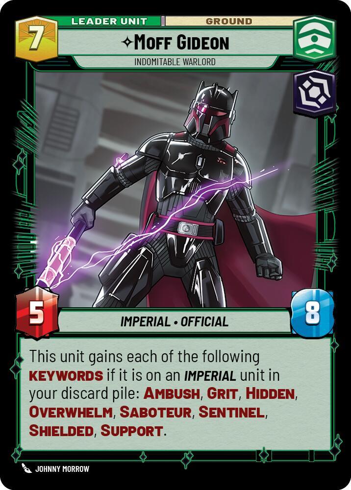 Moff Gideon - Indomitable Warlord (Back)