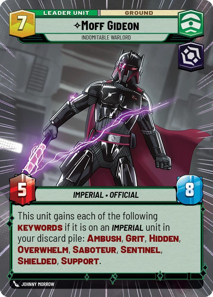 Moff Gideon - Indomitable Warlord (Hyperspace) (Back)