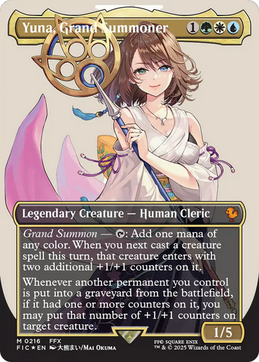 Yuna, Grand Summoner (Borderless) (Surge Foil) [FINAL FANTASY Commander]