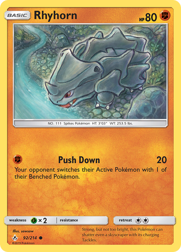 Rhyhorn (92/214) [Sun & Moon: Unbroken Bonds]