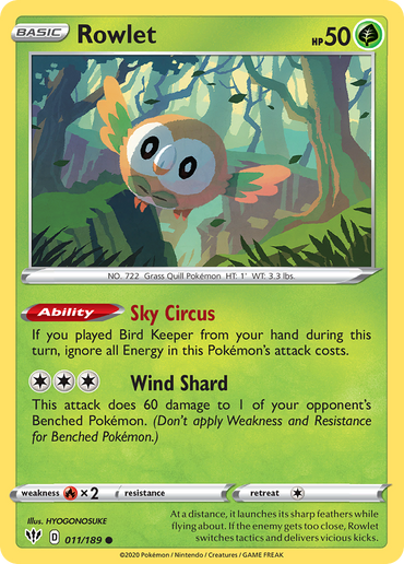 Rowlet (011/189) [Sword & Shield: Darkness Ablaze]