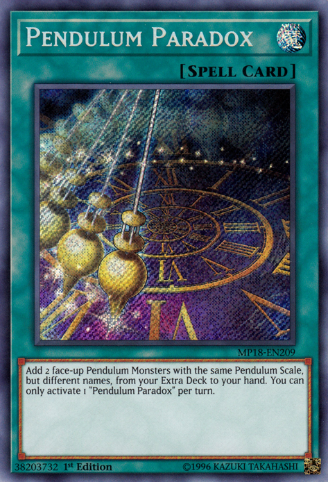 Pendulum Paradox [MP18-EN209] Secret Rare