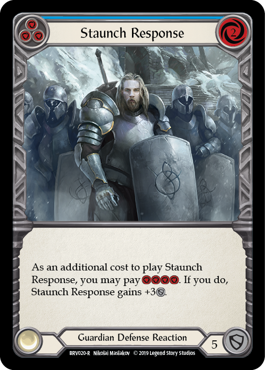 Staunch Response (Blue) [BVO020-R] (Bravo Hero Deck)  1st Edition Normal