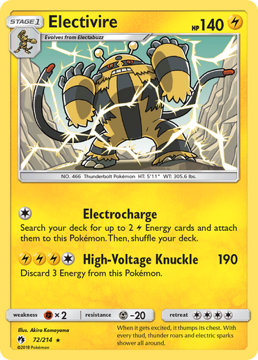 Electivire (72/214) [Sun & Moon: Lost Thunder]