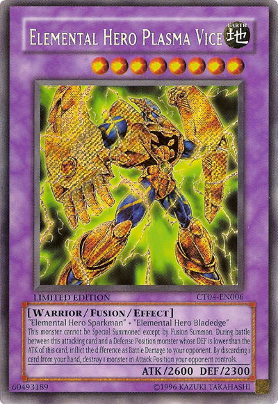 Elemental Hero Plasma Vice [CT04-EN006] Secret Rare