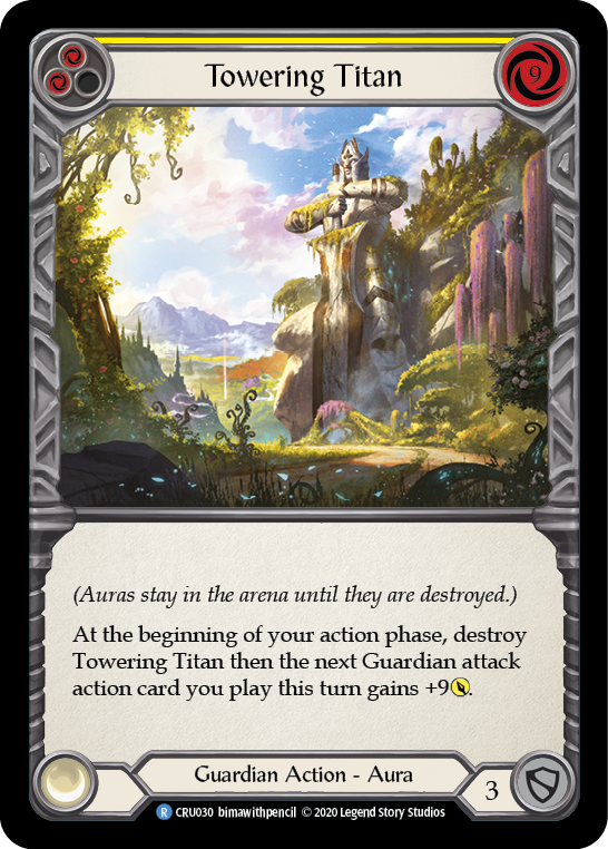 Towering Titan (Yellow) [CRU030] (Crucible of War)  1st Edition Rainbow Foil